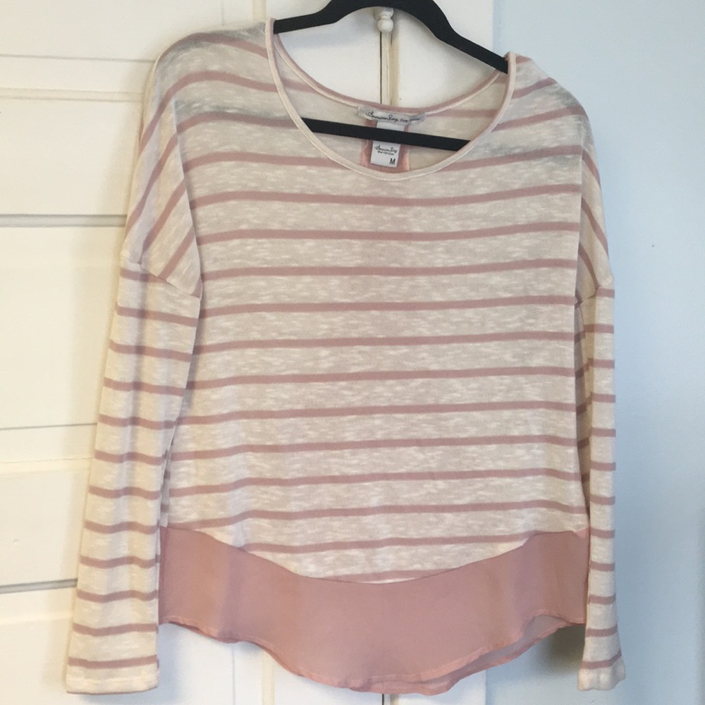 Striped/sheer American Rag sweater/top